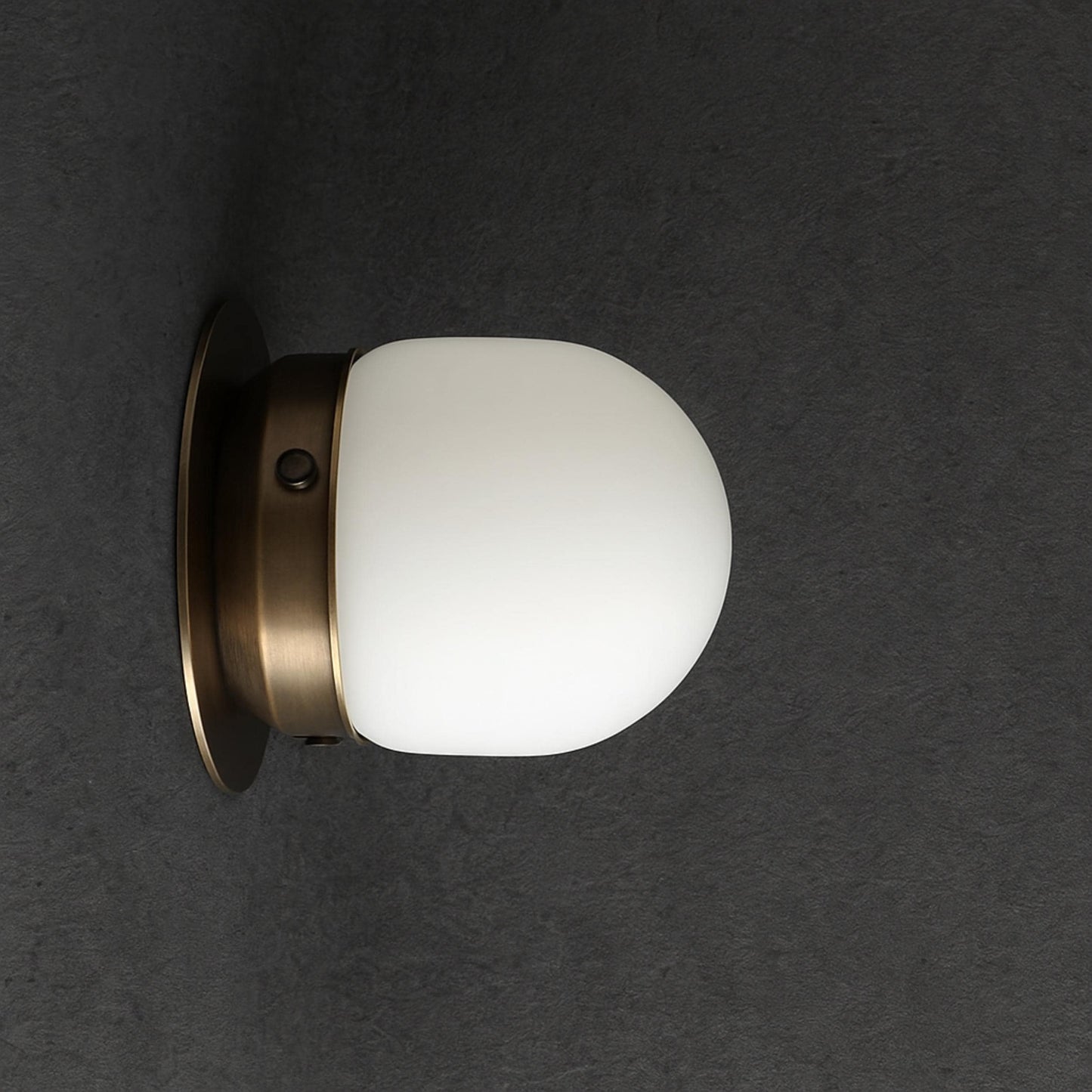 Flushed Mount Wall Sconce Light/Brass Wall Sconce, Handcrafted Frosted Glass Wall Lamp, Bedroom Wall Sconce