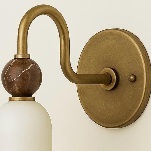 Mid Century Modern Alabaster Sconce, Vintage Wall Light Sconce, Brass Wall Lamp, Minimal Sconce Light, Modern Brass Light