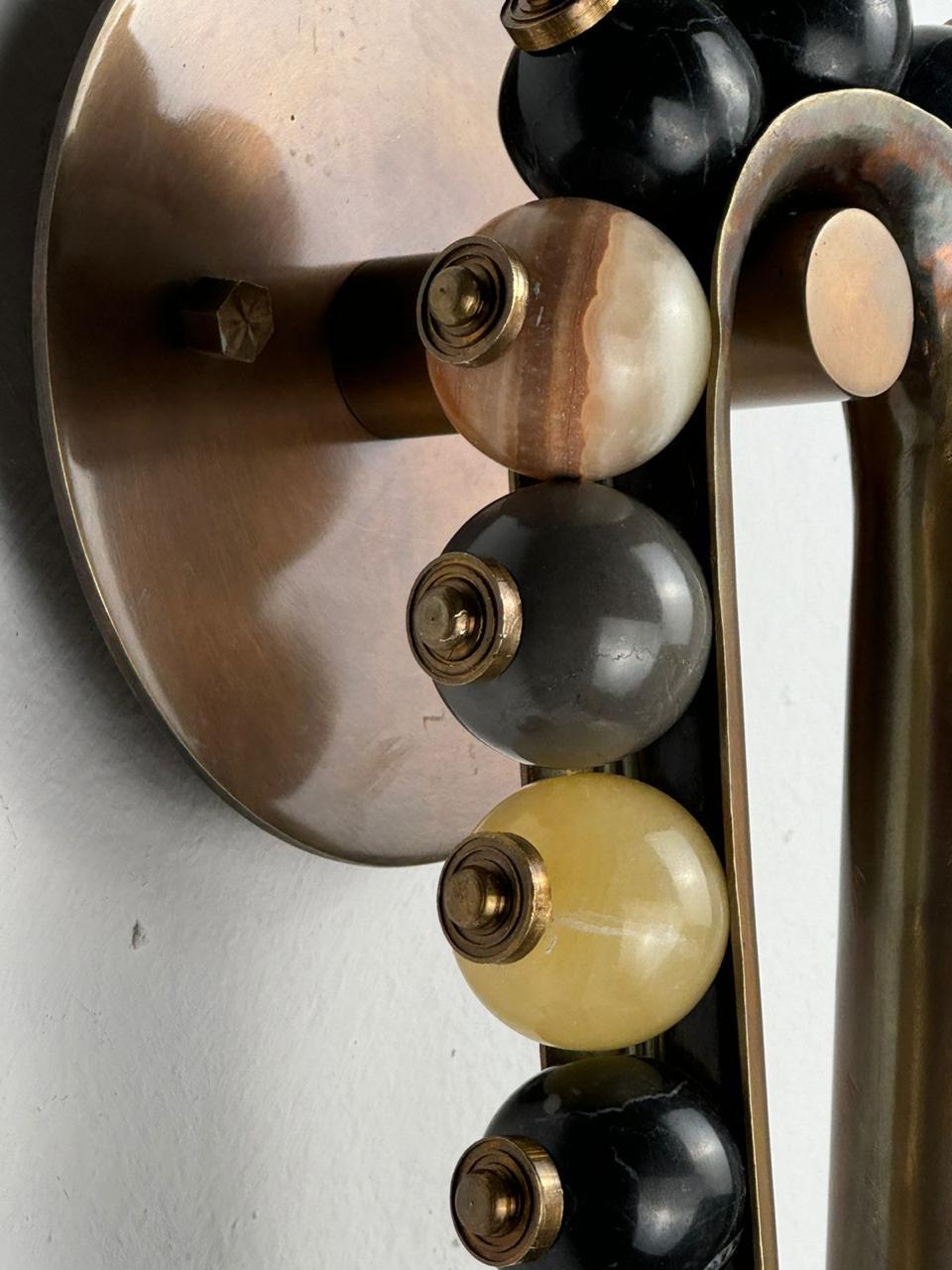 Marble Wall Sconce Light, Mid Century Modern Brass Wall Sconce, Bathroom Lights, Bedroom Wall Lamp, Indoor Wall Light, Vintage Wall Sconce