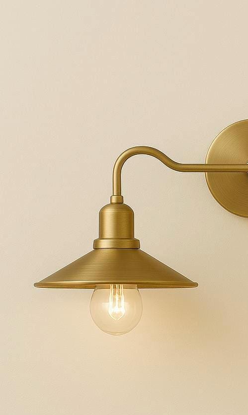 Double Shade Brass Wall Light Sconce, Bedroom Light, Indoor Wall Light, Mid Century Modern Wall Sconce, Reading Lamp