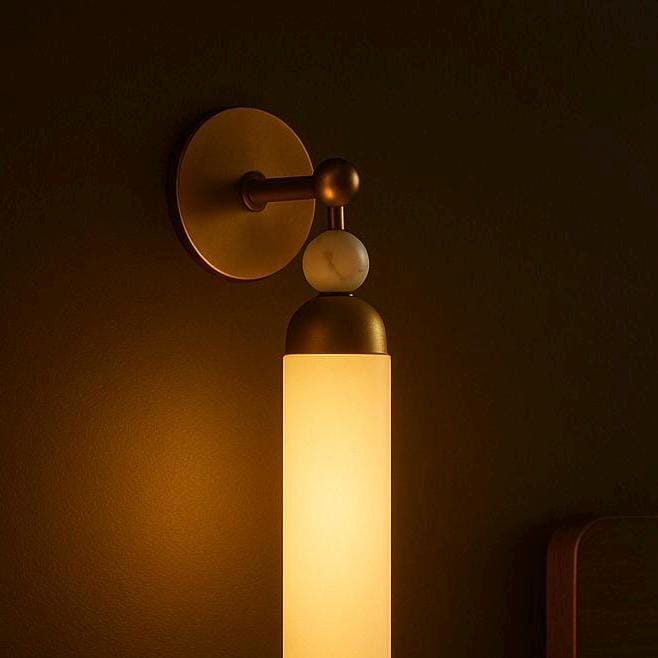 Brass Wall Sconce Light, Cylinder Wall Light Sconce, Bathroom Lights, Indoor Wall lamp, Modern Wall Sconce - Hallway Sconce lighting