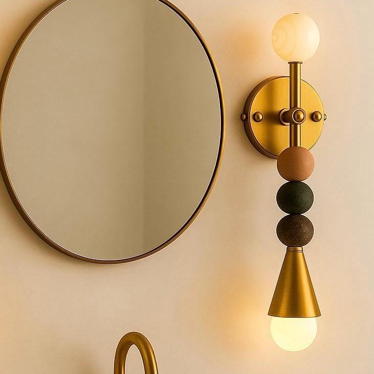 Brass Cone Sconce Wall Light, Handcrafted Brass Wall Light Sconce, Bathroom Lamp, Indoor Wall Light, Mid Century Modern Wall Sconce