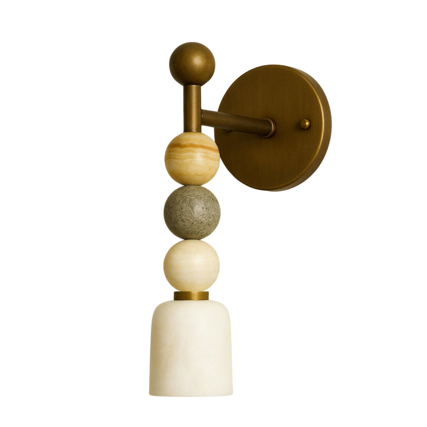 Modern Brass Alabaster Wall Light Sconce, Mid Century Modern Wall Sconce, Vintage Wall Light Sconce, Brass Wall Lamp, Minimal Sconce Light