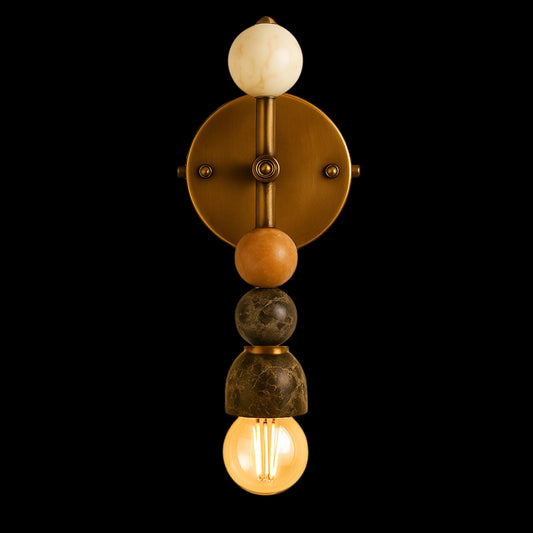 Wall Sconce Light, Brass Wall Light Sconce, Bathroom Vanity, Indoor Wall Light, Mid Century Modern Sconce, Marble Stone Light