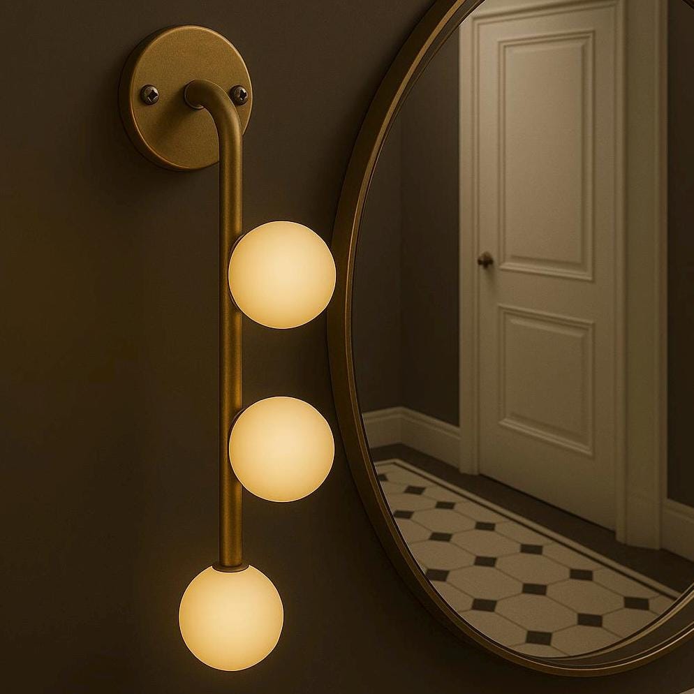 Drop Down Brass Wall Sconce light Installation, Mid Century Modern Wall Light Sconce, Brass Indoor Wall Lamp, Bathroom Vanity Ligh