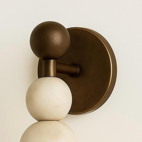 Mid Century Modern Alabaster Sconce/Vintage Wall Light Sconce, Brass Wall Lamp, Minimal Sconce Light, Handcrafted Brass Finish Wall Light