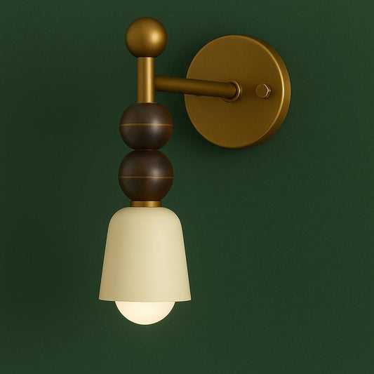 Handmade Brass Wall Sconce Light With Frosted Glass, Bathroom Vanity Wall Light, Minimal Light Sconce, Bedside Lamp, Reading Wall Lamp