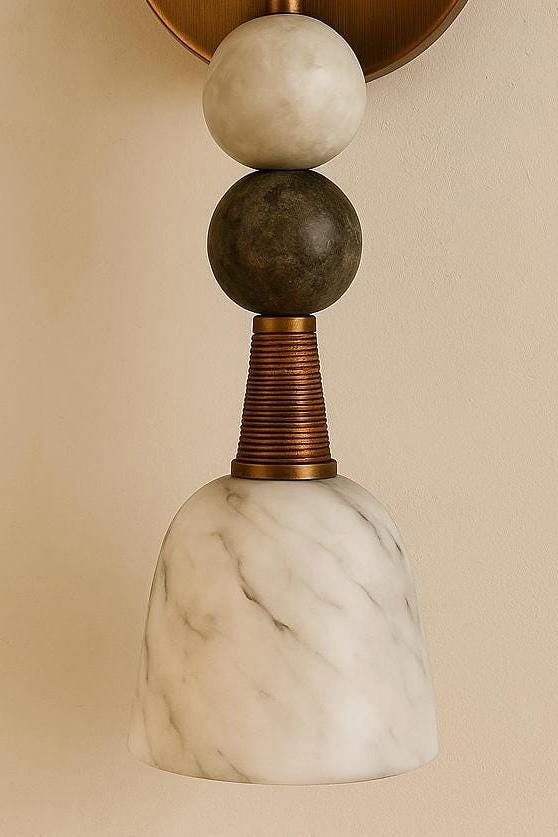 Marble Wall Sconce Light, Bedroom Wall Lamp, Mid Century Modern Wall Light Sconce Indoor Wall Light, Vintage wall Sconce