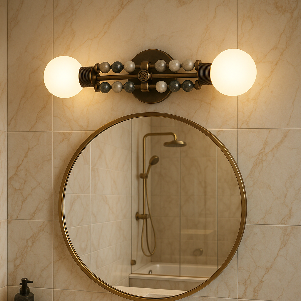 Double Marble Wall Sconce Light, Bathroom Lights, Mid Century Modern Wall Sconce Bedroom Wall Lamp, Indoor Wall Light, Vintage Wall Sconce