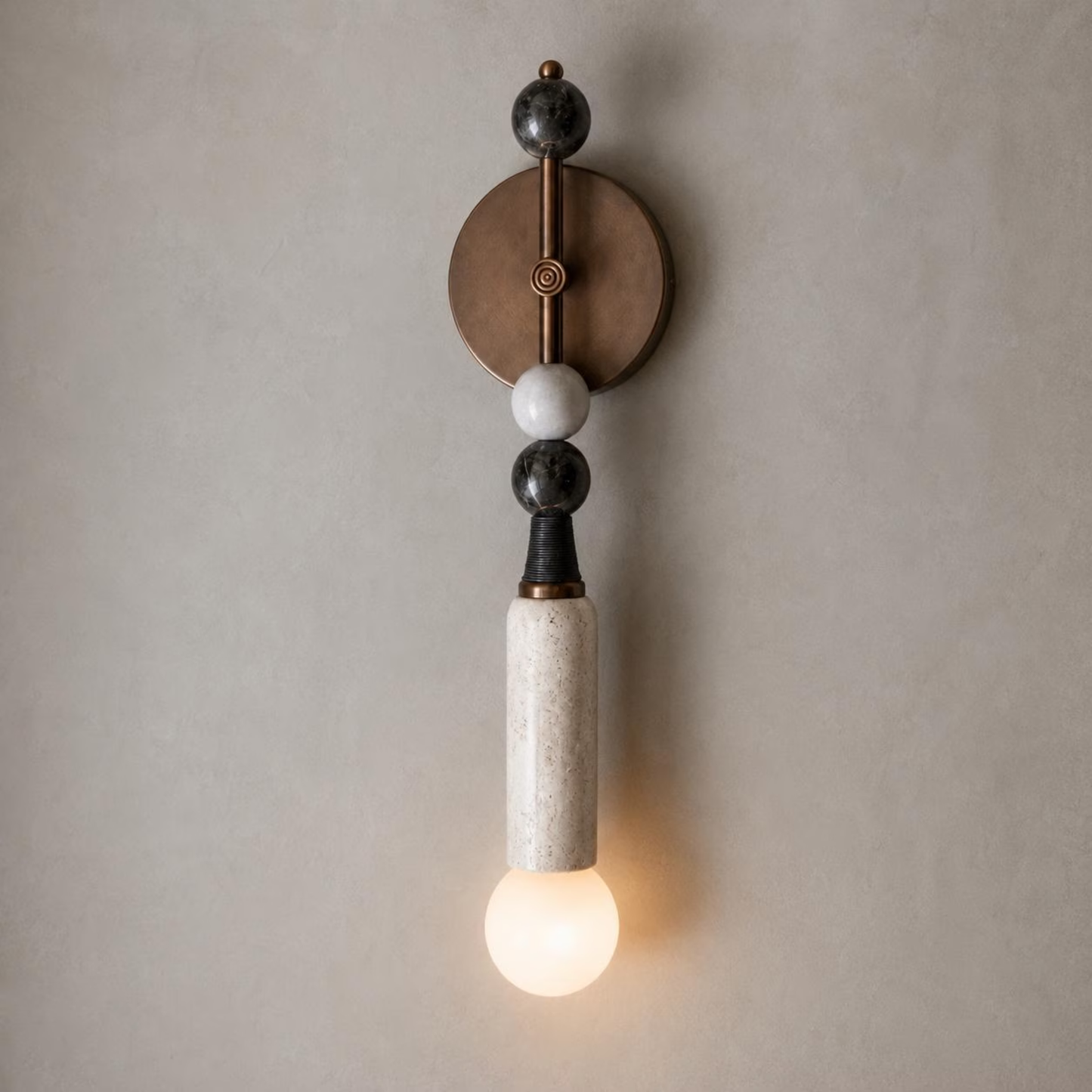 Gemstone Marble Wall Sconce Light, Brass Wall Light Sconce, Bedroom Light, Indoor Wall Light, Mid Century Modern Wall Sconce, Reading Lamp