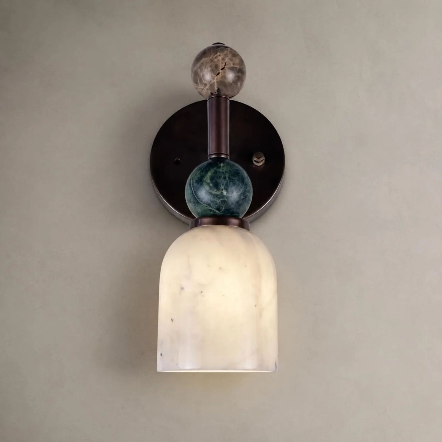 Alabaster Wall Sconce, Handcrafted Minimal Wall Sconce Light, Mid Century Modern Wall Lamp, Vintage Wall Light Sconce, Brass Wall Lamp