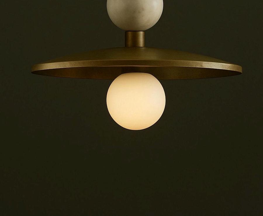 Brass Pendant Light, Marble Stone Chandelier Lighitng, Modern Brass Finish Ceiling Lamp, Light Pendant, Bedside Ceiling Lamp,