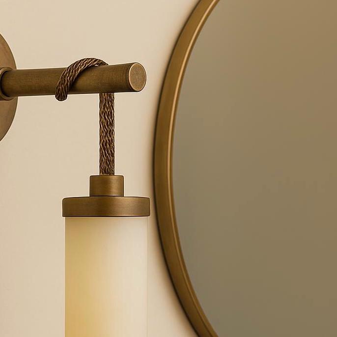 Luxury Alabaster Wall Sconce, Modern Brass Wall Sconce Light, Tasseled Cylinder Wall Light Sconce, Indoor Wall lamp,