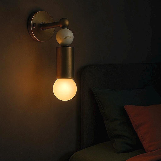 Brass Finish Wall Sconce Light, Mid Century Modern Gemstone Wall Light Sconce, Indoor Wall Lamp, Side Bed Reading lamp