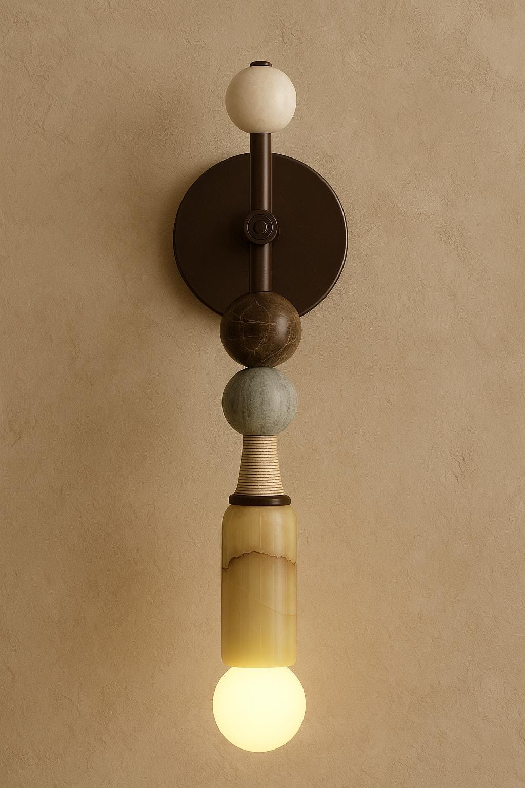 Marble Wall Sconce Light, Brass Wall Lamp, Bedroom lights, Indoor Wall Light, Mid Century Modern Wall Sconce, Reading Lamp