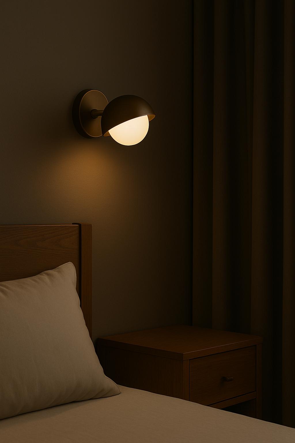 Brass Wall Sconce Light With Brass Shade and Frosted Glass, Bathroom Vanity Light, Minimal Sconce Light
