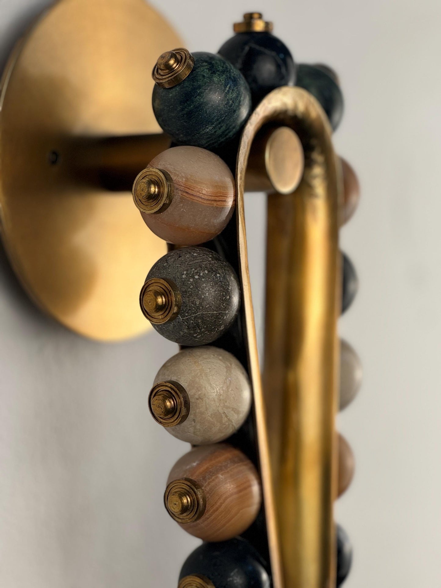 Marble Wall Sconce Light, Mid Century Modern Brass Wall Sconce, Bathroom Lights, Bedroom Wall Lamp, Indoor Wall Light, Vintage Wall Sconce