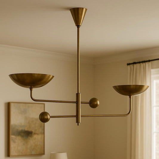 Brass Chandelier Lighting, Sputnik Chandelier Light Fixture, Brass Finish Pendant Light, Modern Chandelier, 2 Ceiling Light Fixture