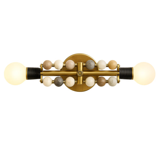Double Marble Wall Sconce Light, Bathroom Lights, Mid Century Modern Wall Sconce Bedroom Wall Lamp, Indoor Wall Light, Vintage Wall Sconce