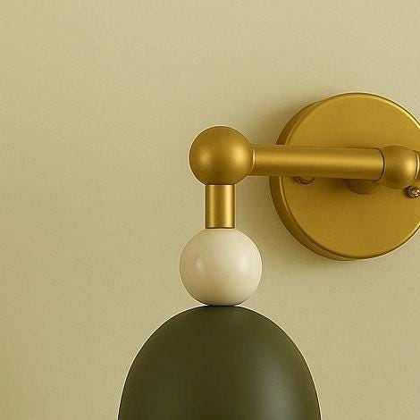 Double Brass Shade Wall Light Sconce, Bedroom Wall Lamp, Indoor Wall Light, Mid Century Modern Wall Sconce, Reading Lamp