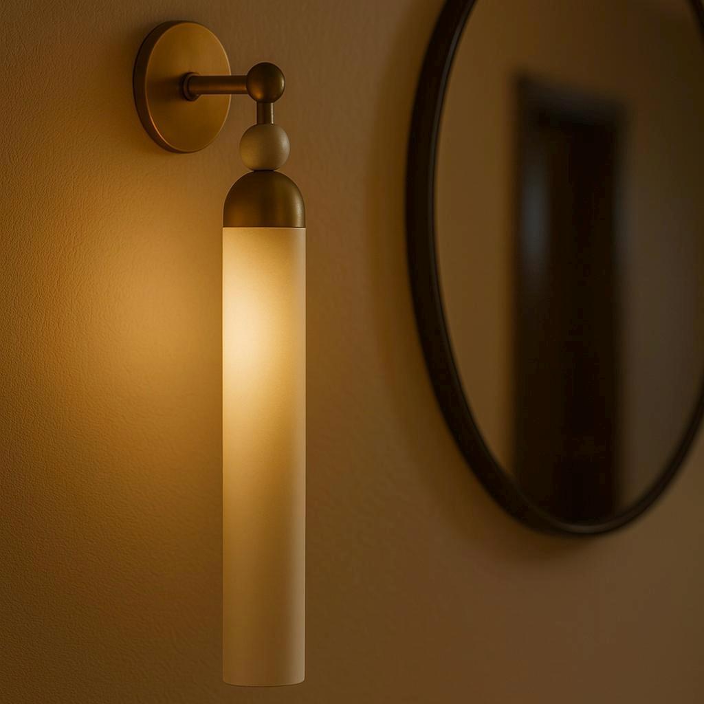 Brass Wall Sconce Light, Cylinder Wall Light Sconce, Bathroom Lights, Indoor Wall lamp, Modern Wall Sconce - Hallway Sconce lighting