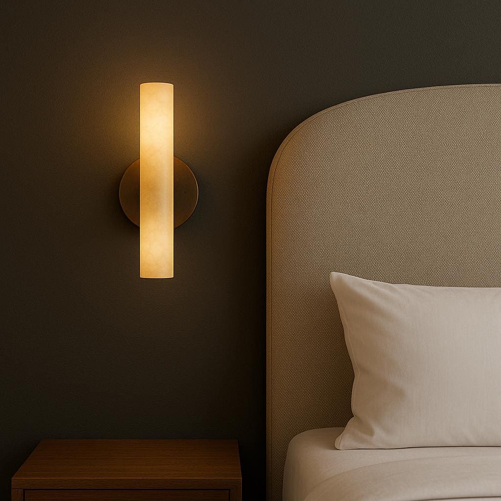Alabaster Sconce Led Light, Modern Mid Century Wall Light Sconce, Wall Sconce Light, Brass Wall Lamp, Minimal Sconce Light
