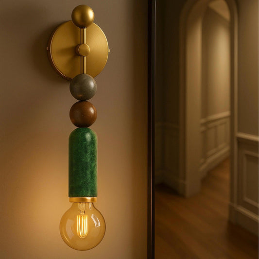 Marble Wall Sconce Light, Brass Wall Light Sconce, Bedside Lamp, Indoor Wall Light, Mid Century Modern Wall Sconce, Reading Light
