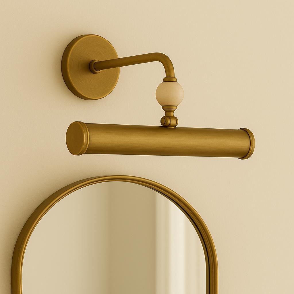 Brass Wall Sconce Light With Brass Shade, Handcrafted Picture Light, Bathroom Vanity Light, Reading Lamp