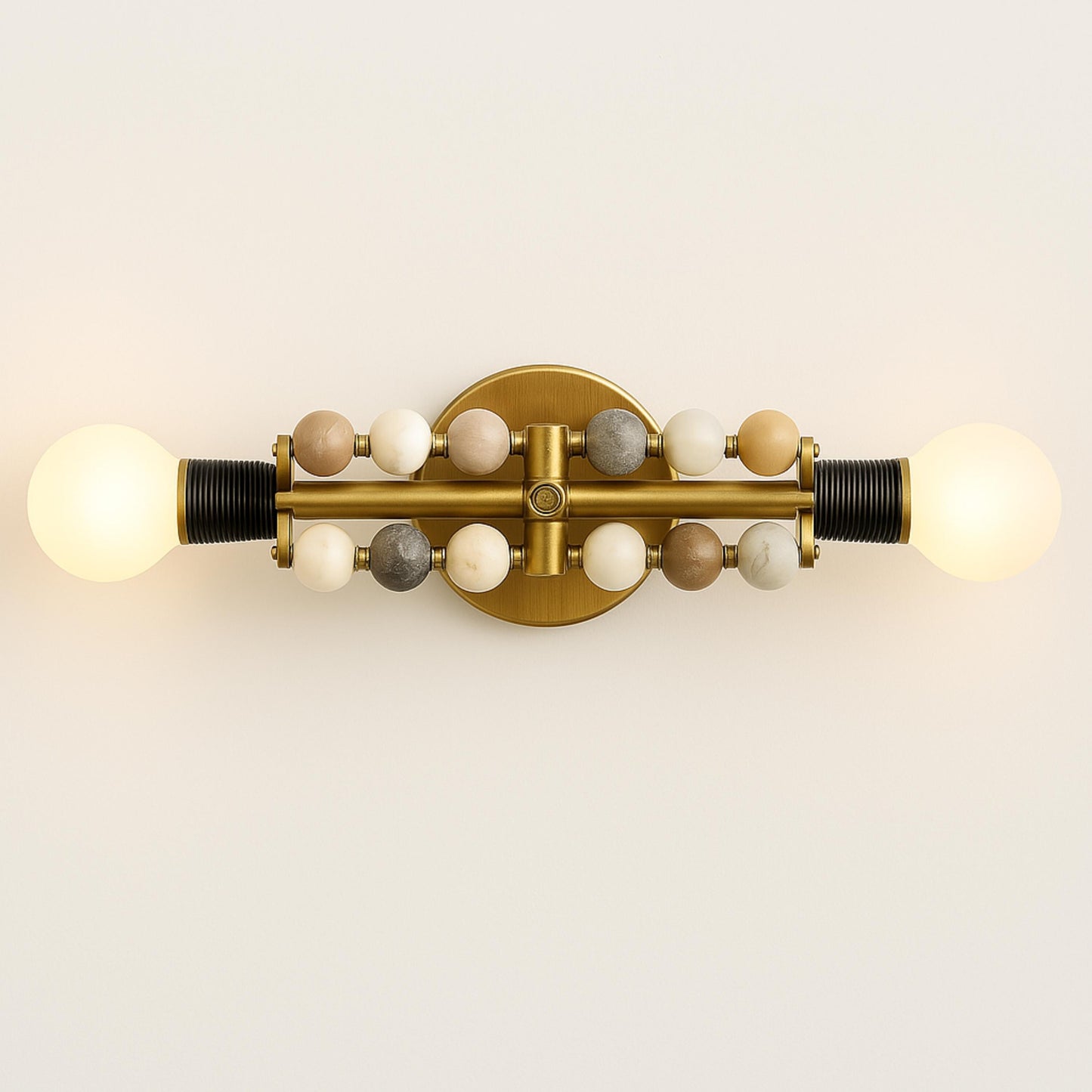 Double Marble Wall Sconce Light, Bathroom Lights, Mid Century Modern Wall Sconce Bedroom Wall Lamp, Indoor Wall Light, Vintage Wall Sconce