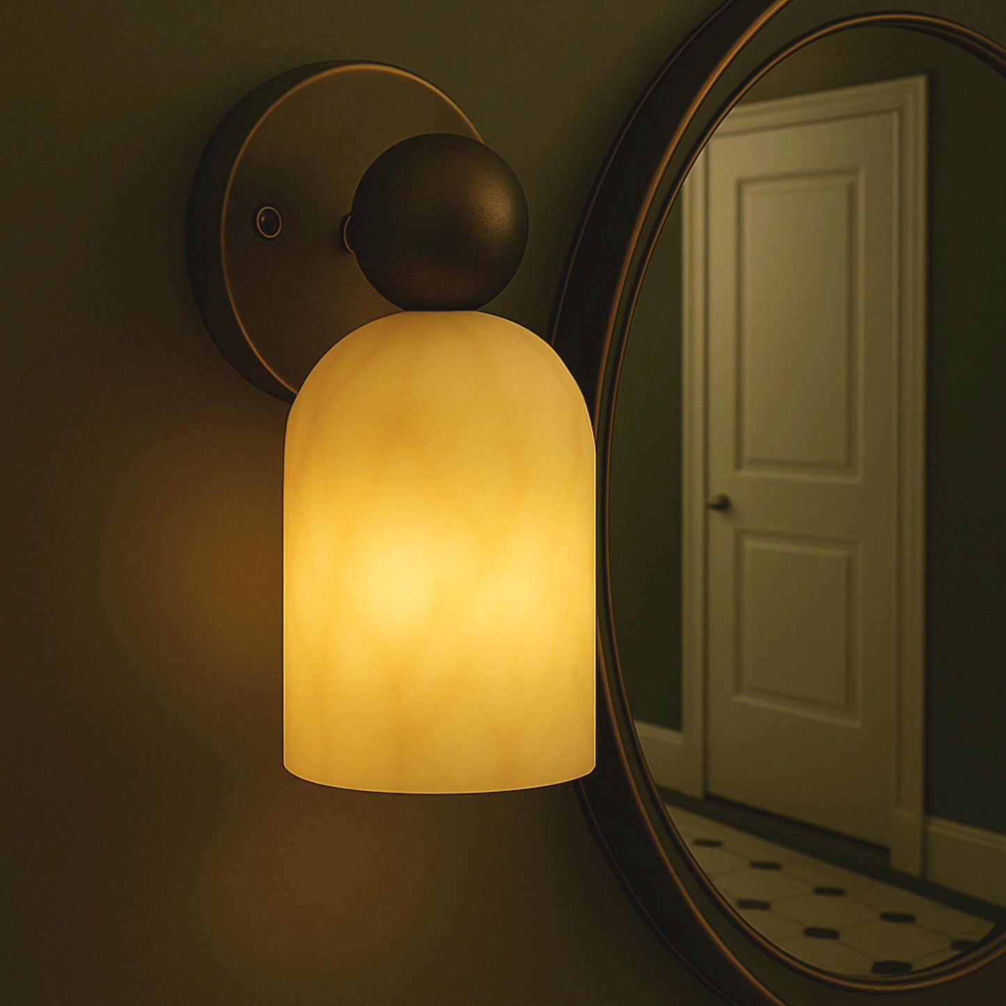 Alabaster Wall Sconce, Modern Wall Sconce, Vintage Wall Light Sconce, Brass Wall Lamp, Minimal Sconce Light, Modern Brass Light