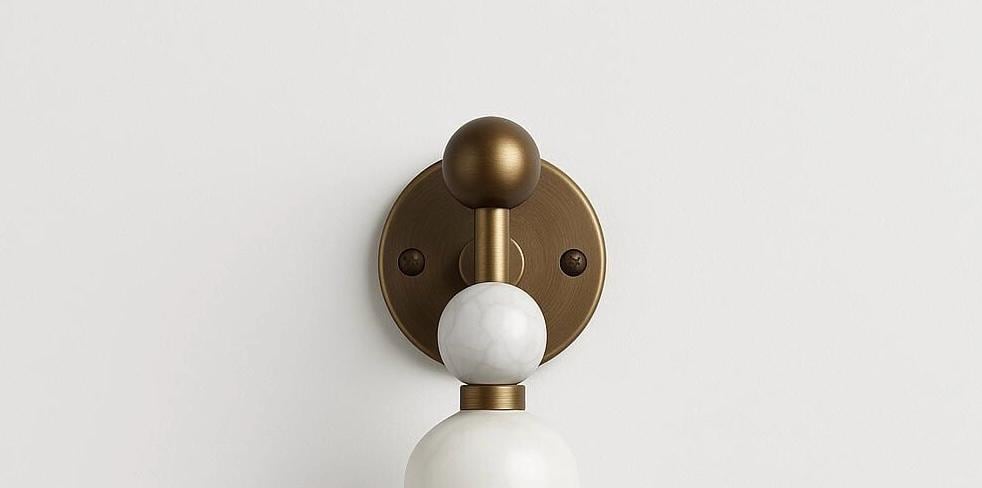 Marble Stone Alabaster Wall Sconce/Brass Wall Lamp/Vintage Wall Light Sconce/Minimal Sconce Light/Handcrafted Brass Finish Wall Light