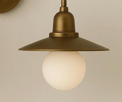 Double Shade Brass Wall Light Sconce, Frosted Glass Bedroom Light, Indoor Wall Light, Mid Century Modern Wall Sconce, Reading Lamp