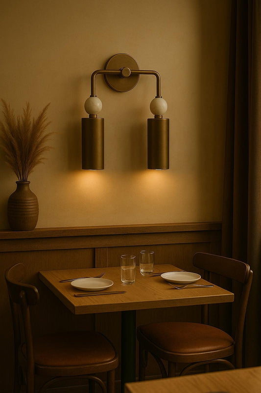 Handmade Double Brass Wall Sconce Light, Two Mid Century Modern Wall Light Sconce, Brass finish Wall Lamp, Indoor Lamp, Office Lightings