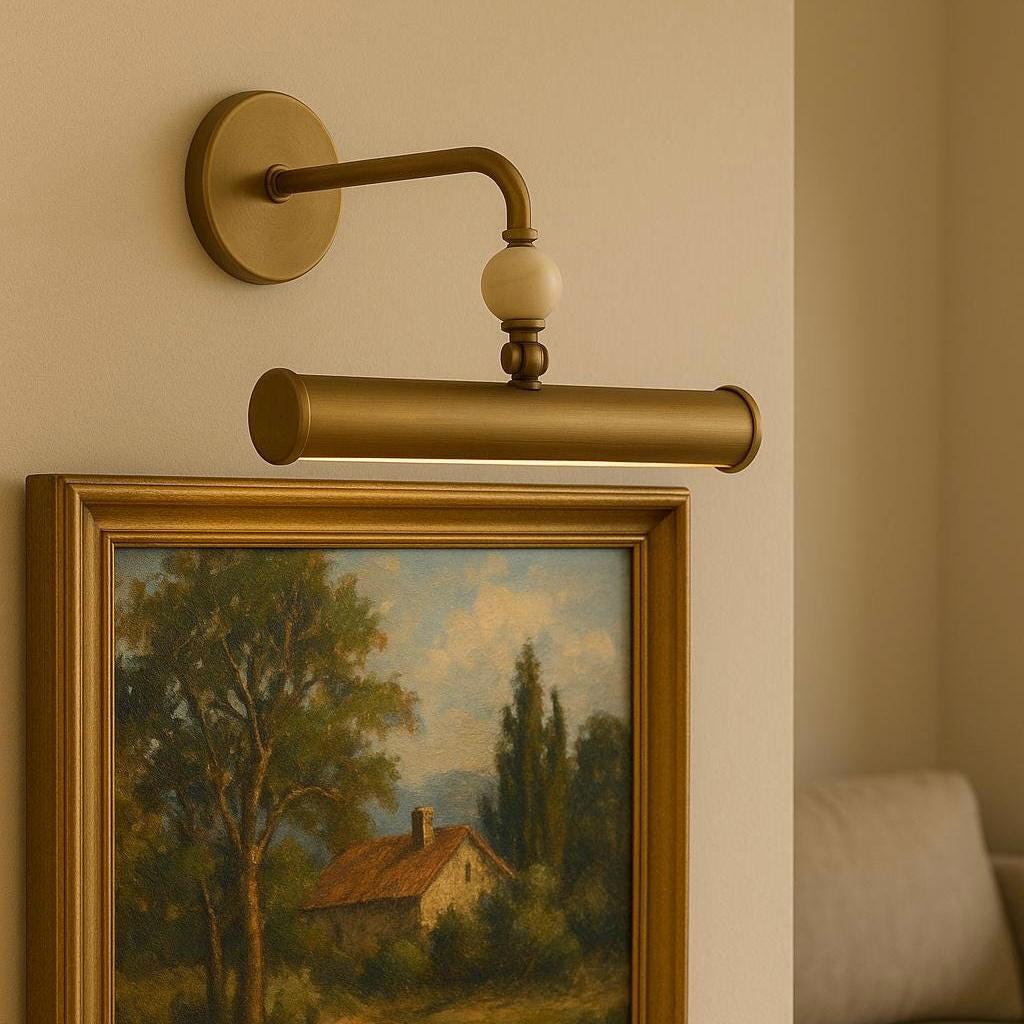 Brass Wall Sconce Light With Brass Shade, Handcrafted Picture Light, Bathroom Vanity Light, Reading Lamp