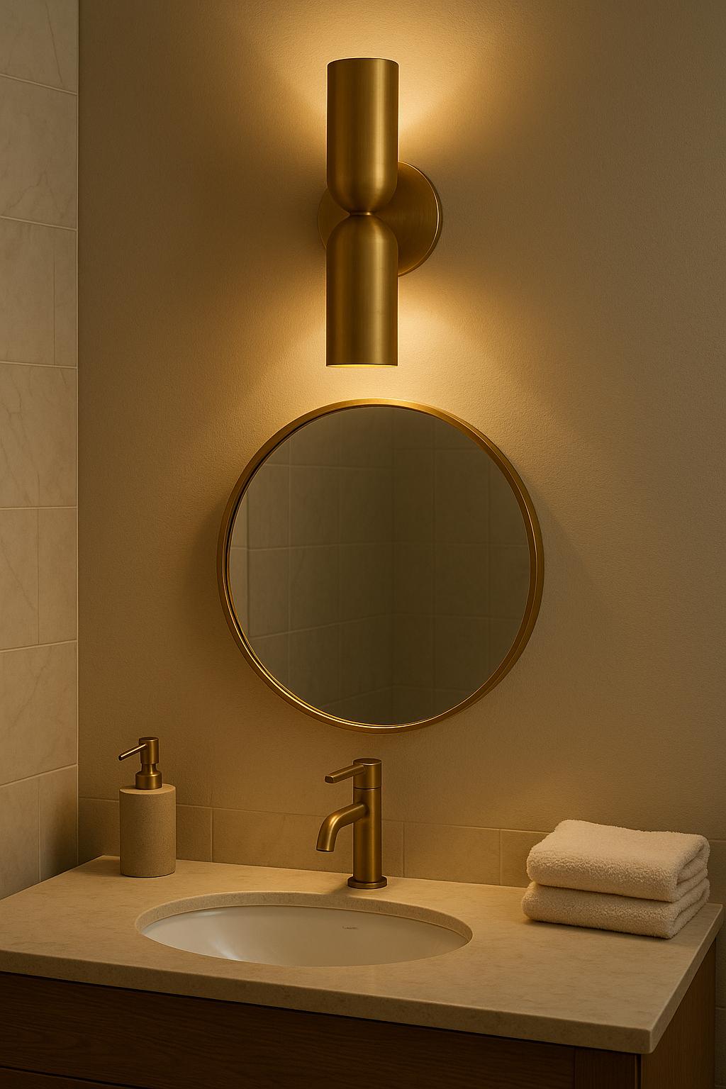 Double Solid Brass Wall Sconce Light, Modern Brass Wall Lamp, Mid Century Wall Light Sconce, Bathroom Vanity Lights, Mirror Sconce