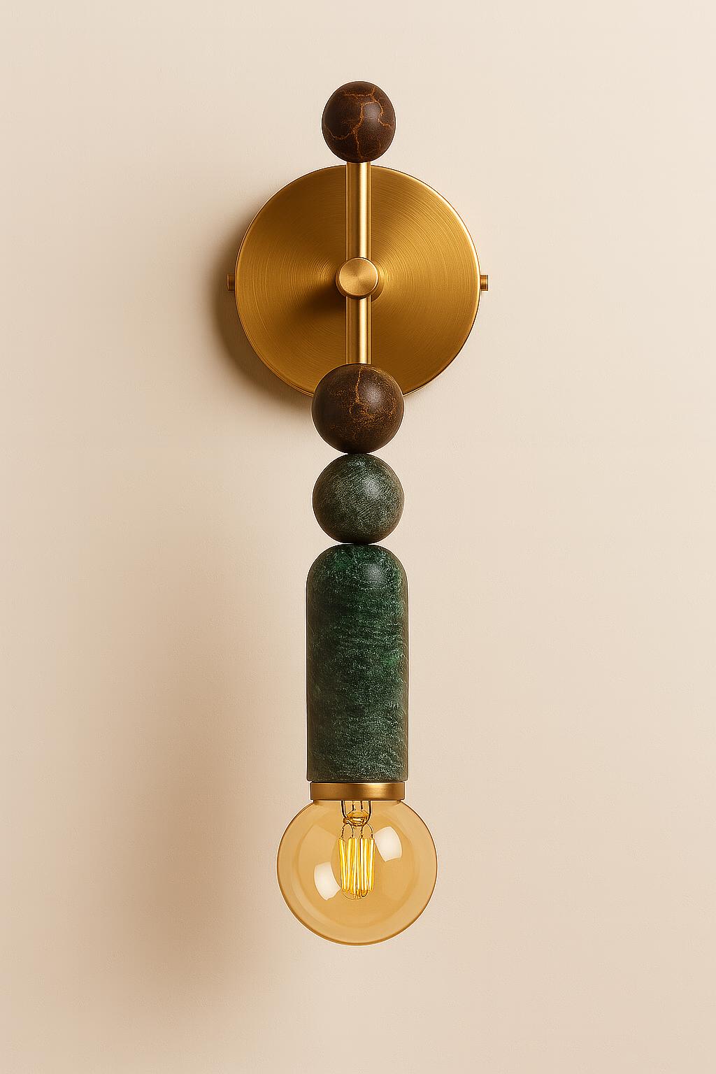 Marble Wall Sconce Light, Brass Wall Light Sconce, Bedside Lamp, Indoor Wall Light, Mid Century Modern Wall Sconce, Reading Light