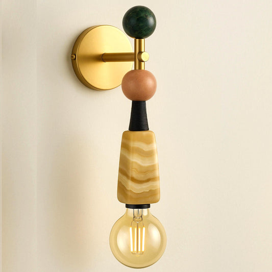 Handcrafted Gemstone Wall Sconce Light/Brass Wall Light Sconce/Bedroom Light/Indoor Wall Lamp/Bedside Lamp