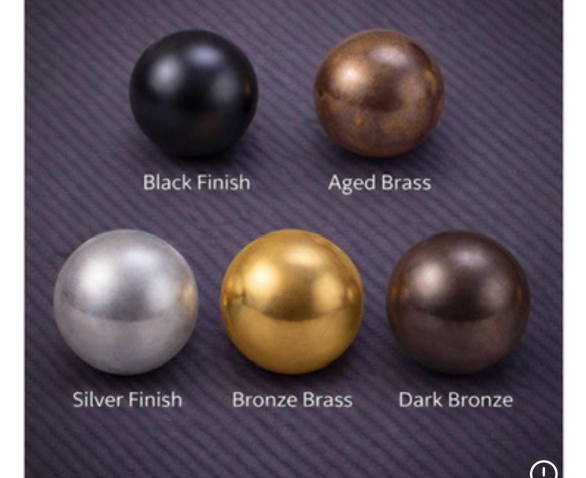 Brass finish options: black, aged brass, silver, bronze brass, dark bronze
