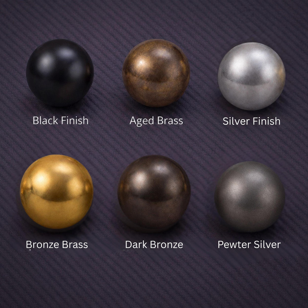 Brass finish options: black, aged brass, silver, bronze brass, dark bronze, pewter silver