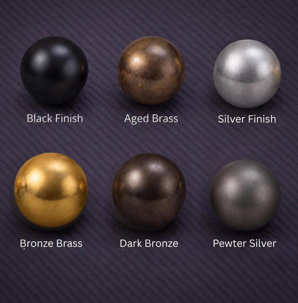 Brass finish options: black, aged brass, silver, bronze brass, dark bronze, pewter silver